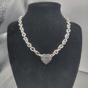 Tiffany & Co. Silver Heart Tag Choker